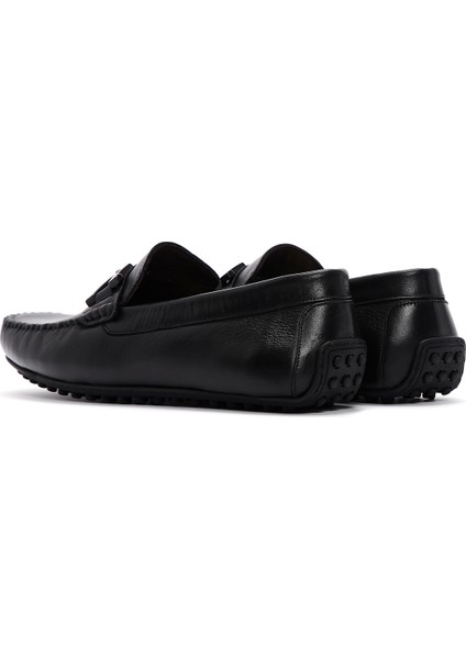 Erkek Siyah Tokalı Deri Loafer 25SFD6706FT