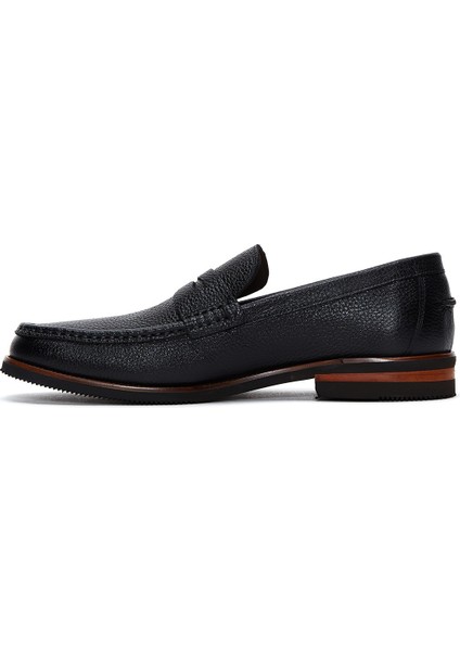 Erkek Siyah Deri Casual Loafer 25SFD6704FT