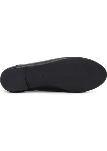 Kadın Siyah Deri Maskülen Loafer 25SFD290218