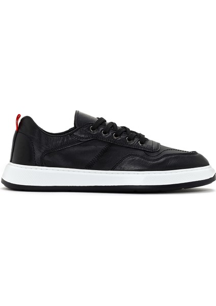 Erkek Siyah Bağcıklı Deri Sneaker 25SFD707018