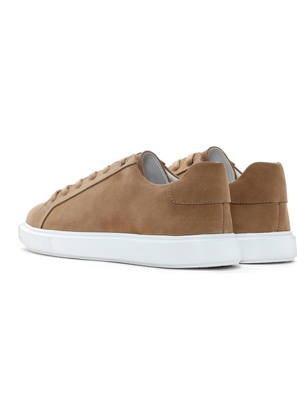 Erkek Vizon Bağcıklı Nubuk Deri Sneaker 25SFD7071V3