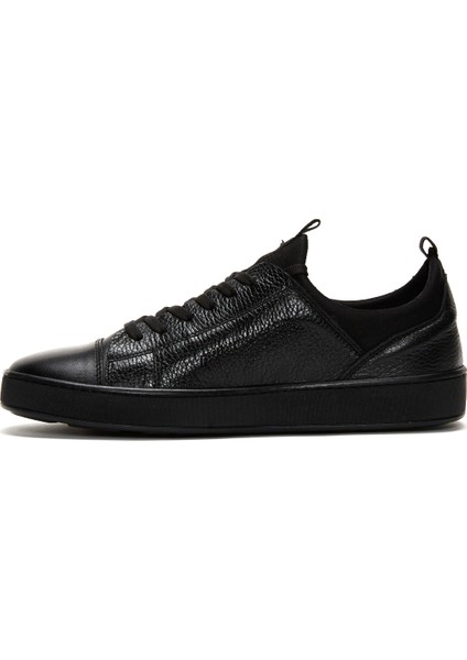 Erkek Siyah Bağcıklı Deri Sneaker 25SFD6300FT