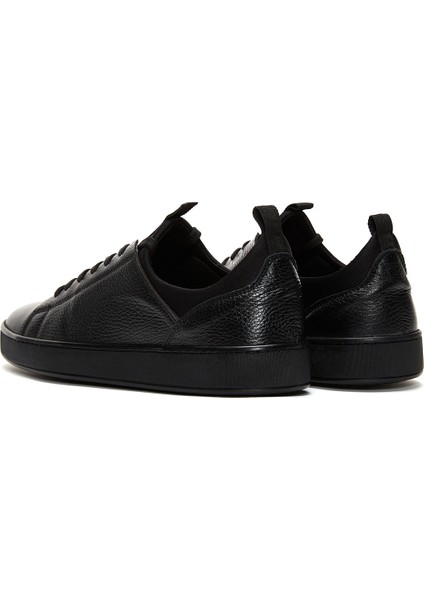 Erkek Siyah Bağcıklı Deri Sneaker 25SFD6300FT