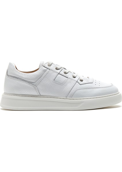 Erkek Beyaz Bağcıklı Deri Sneaker 25SFD6102FT