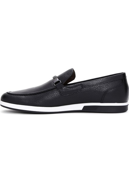 Erkek Siyah Deri Casual Loafer 25SFD6006FT