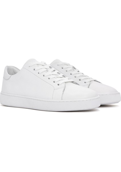 Erkek Beyaz Bağcıklı Deri Sneaker 25SFD640118