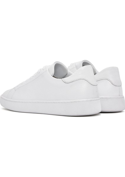 Erkek Beyaz Bağcıklı Deri Sneaker 25SFD640118