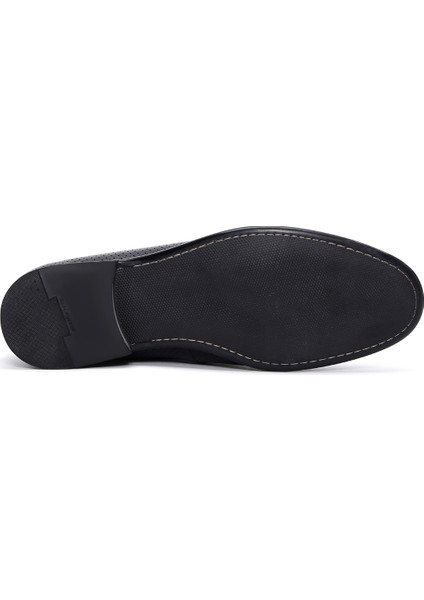 Erkek Lacivert Deri Casual Loafer 25SFD6007DI