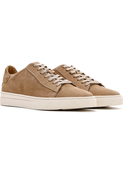 Erkek Bej Bağcıklı Deri Sneaker 25SFD6105V3