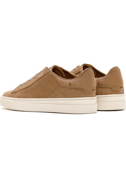 Erkek Bej Bağcıklı Deri Sneaker 25SFD6105V3