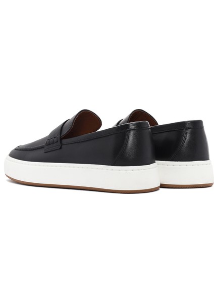 Erkek Siyah Deri Loafer 25SFD620318