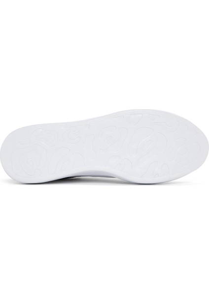 Erkek Beyaz Bağcıklı Kalın Tabanlı Deri Sneaker 25SFD752218