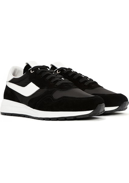 Erkek Siyah Bağcıklı Deri Sneaker 25SFD707414
