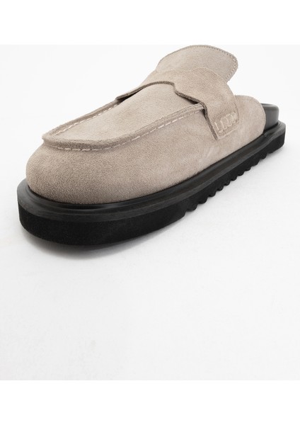 Laven Bej Süet Hakiki Deri Kadın Terlik modelleri