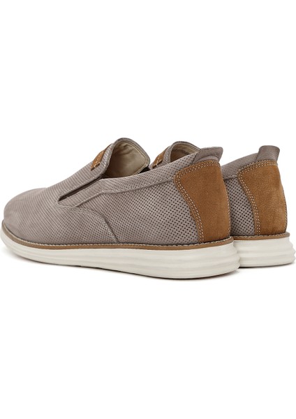 Erkek Vizon Nubuk Deri Casual Loafer 25SFD7104V3