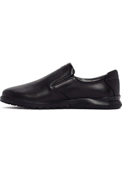 Fly Erkek Siyah Deri Casual Loafer 25SFD710518