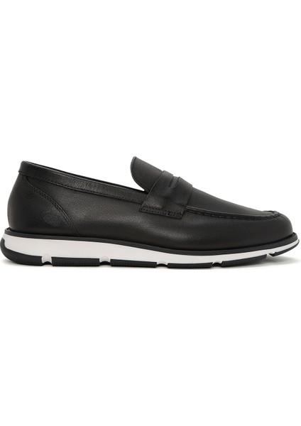 Erkek Siyah Deri Casual Loafer 25SFD680618