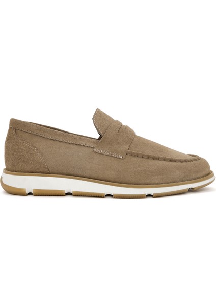 Erkek Vizon Süet Deri Casual Loafer 25SFD680610