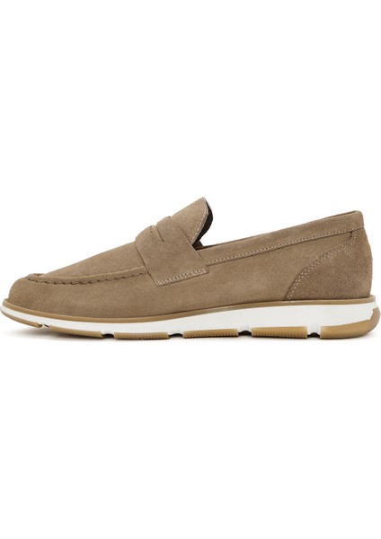 Erkek Vizon Süet Deri Casual Loafer 25SFD680610