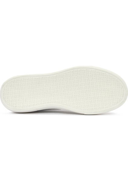 Erkek Beyaz Bağcıklı Deri Sneaker 25SFD612918