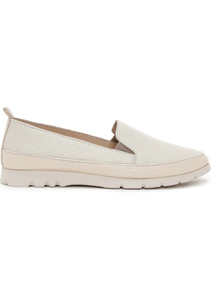 Kadın Krem Deri Comfort Loafer 25SFD1513FT