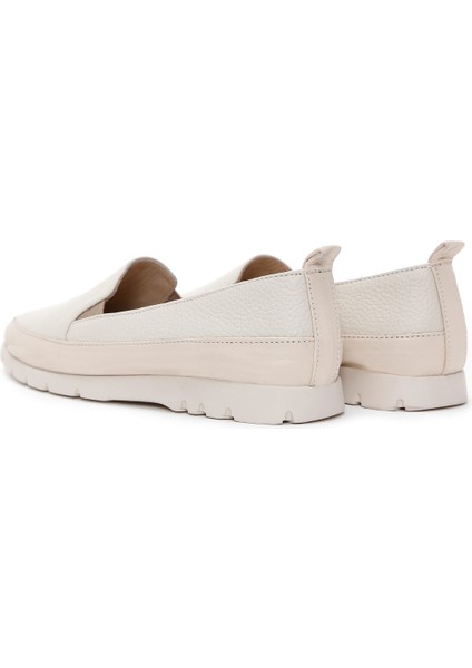 Kadın Krem Deri Comfort Loafer 25SFD1513FT