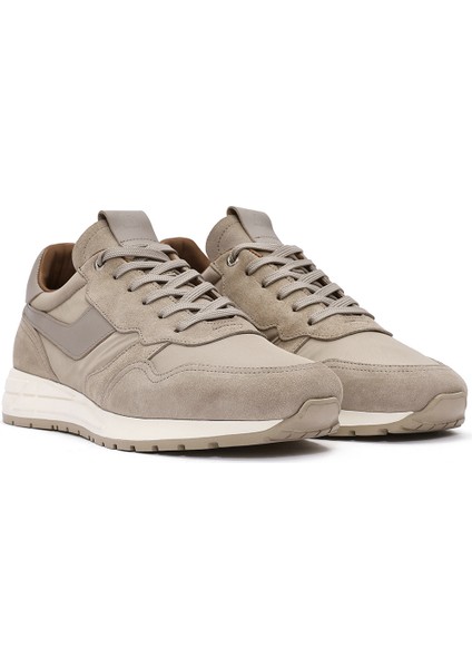 Erkek Bej Bağcıklı Deri Sneaker 25SFD707414