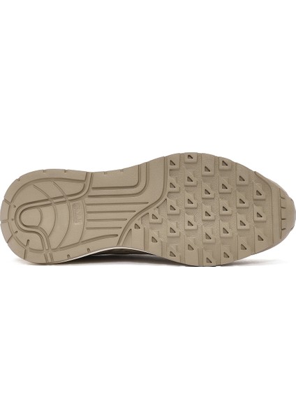 Erkek Bej Bağcıklı Deri Sneaker 25SFD707414