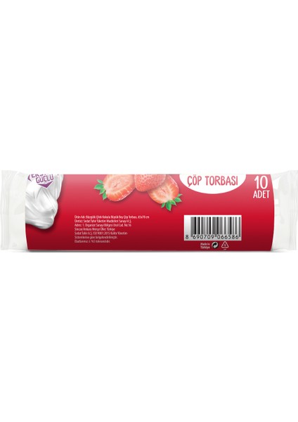 Büzgülü Büyük Boy Çilek Kokulu Çöp Torbası 10'lu fiyatları