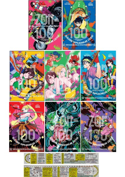 Manga Seti / Zom 1. 2. 3. 4. 5. 6. 7. 8. Ciltler (Matematik Öğreten Cetvel) - Haro Aso