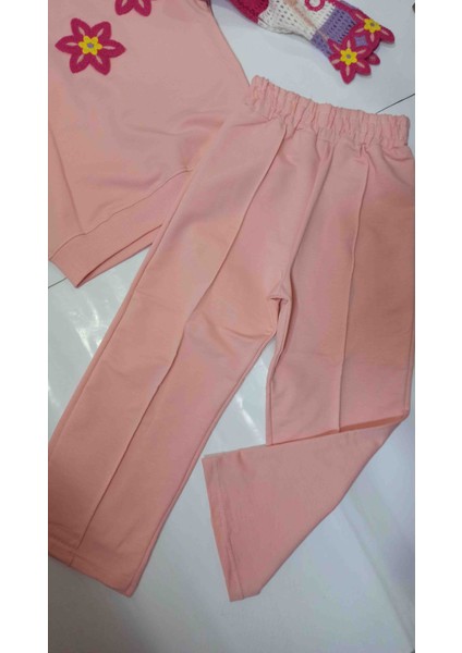 Kolları Örgü Triko Detaylı Şık Kız Çocuk Alt Üst Takım fırsatları