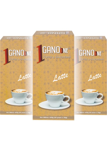 4 Kutu Ganoone Latte, Ganoderma Reishi Mantarı Özütlü Kahve Karışımı - (80 Poşet x 20g)