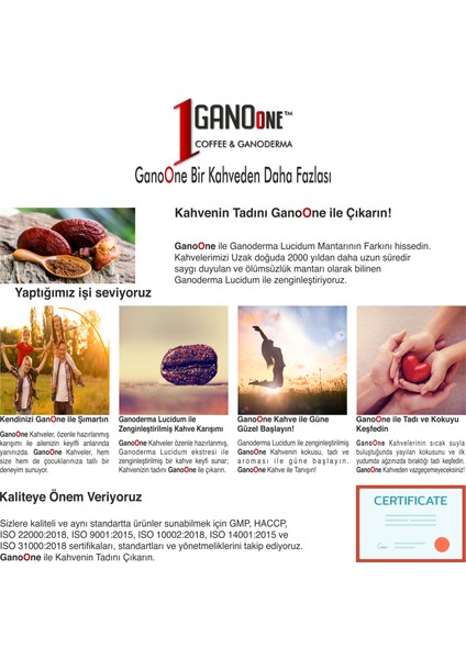 4 Kutu Ganoone Latte, Ganoderma Reishi Mantarı Özütlü Kahve Karışımı - (80 Poşet x 20g)