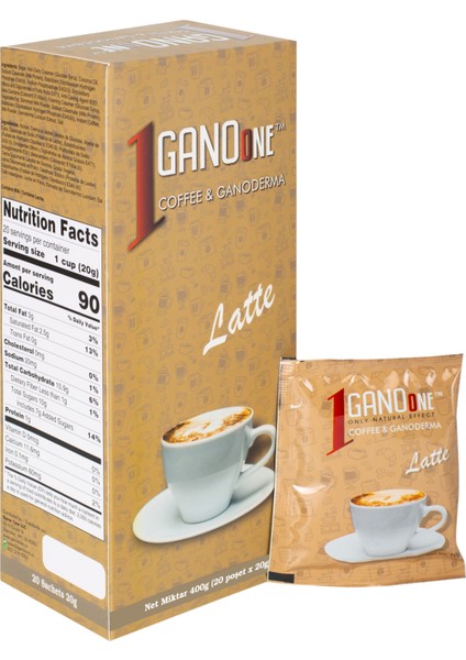 17 Kutu Ganoone Latte, Ganoderma Reishi Mantarı Özütlü Kahve Karışımı - (340 Poşet x 20g)