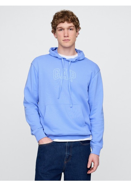 Erkek Mavi Gap Logo Fransız Havlu Kumaş Sweatshirt
