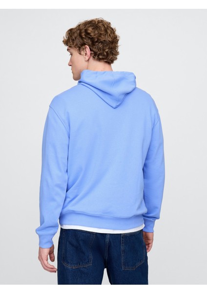 Erkek Mavi Gap Logo Fransız Havlu Kumaş Sweatshirt