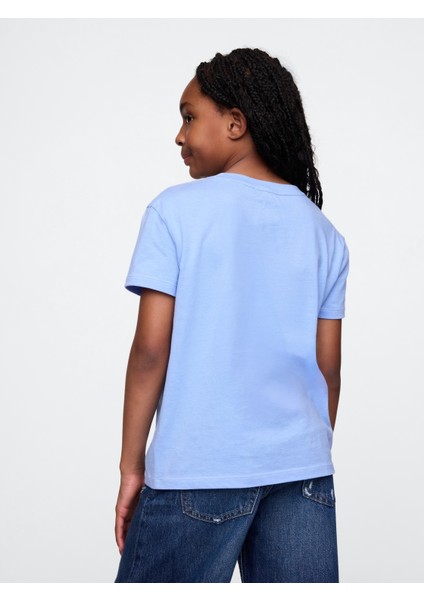 Kız Çocuk Açık Mavi Relaxed T-Shirt