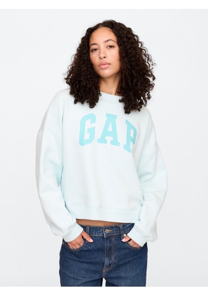 Kadın Mavi Gap Logo Fleece Sweatshirt