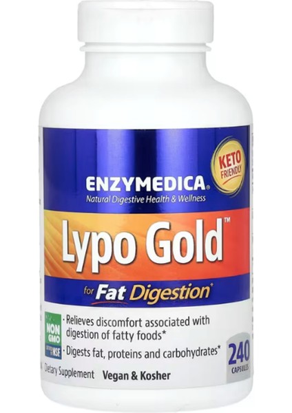 Enzymedica, Lypo Gold, For Fat Digestion, 240 Capsules