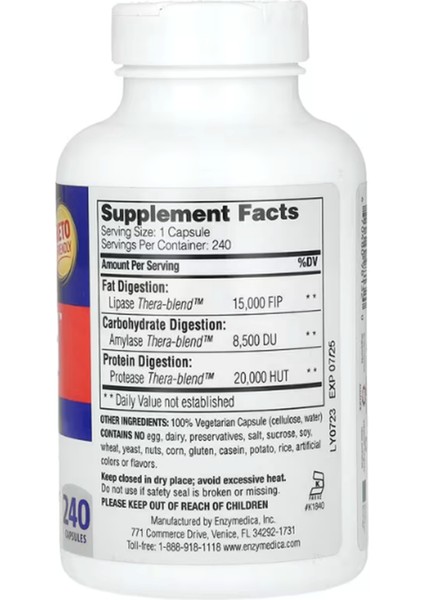 Enzymedica, Lypo Gold, For Fat Digestion, 240 Capsules fiyatları
