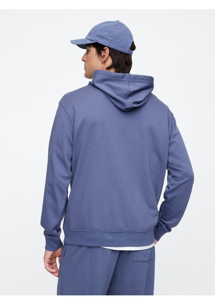Erkek Mavi Gap Logo Fransız Havlu Kumaş Sweatshirt