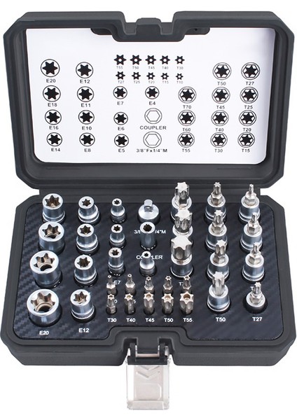 Lokma Set Torx 3/8 34 Parça (T10-T60) + (E4-20)