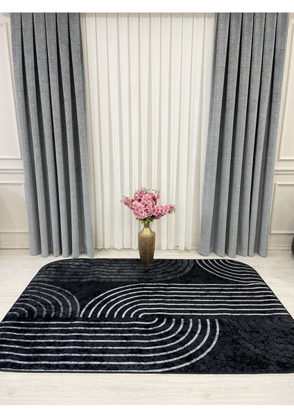 Gri-Siyah Iskandinav Tarzı Lateks Kaymaz Taban Halı modelleri