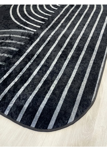 Gri-Siyah Iskandinav Tarzı Lateks Kaymaz Taban Halı fırsatları