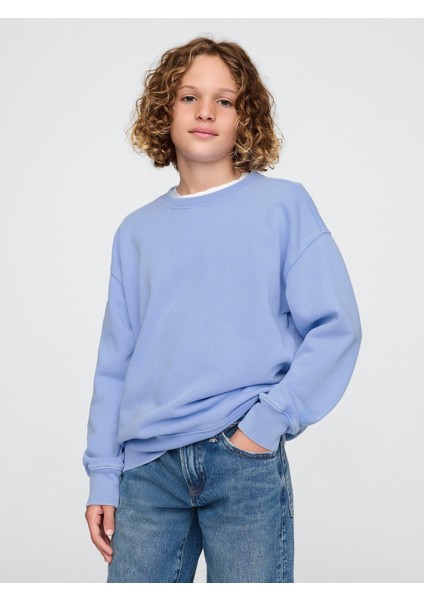 Erkek Çocuk Açık Mavi Vintage Soft Gap Logo Fleece Sweatshirt