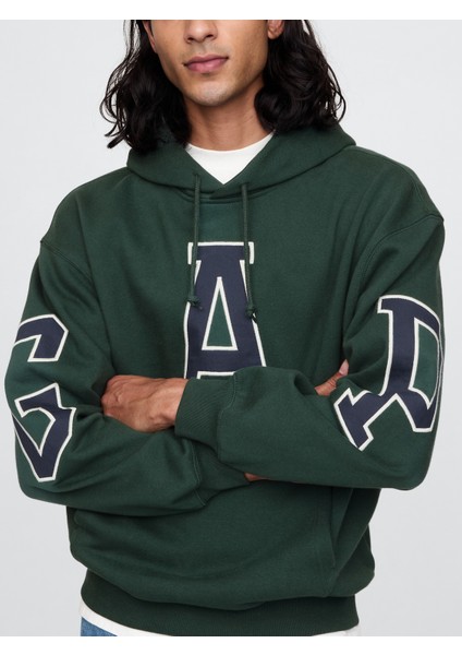 Erkek Koyu Yeşil Gap Logo Heavyweight Sweatshirt