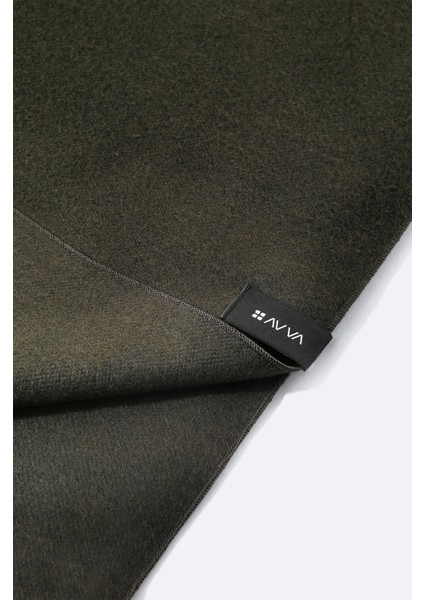 Erkek Yeşil Viskon Karışımlı Püsküllü Şal B009401