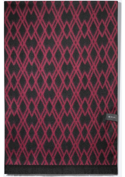Erkek Bordo Viskon Karışımlı Püsküllü Desenli Şal A32y9427