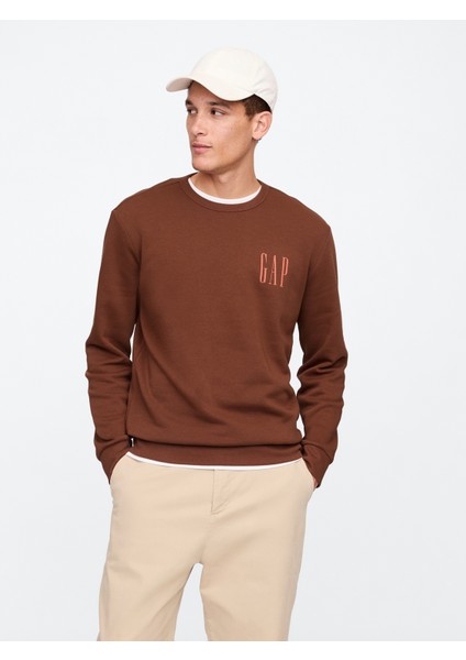 Erkek Kahverengi Gap Logo Fleece Sweatshirt