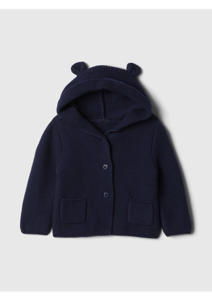Bebek Lacivert Brannan Bear Kulak Aplikeli Hırka